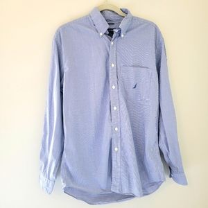 Nautica Men's Blue Gingham Button-Up Shirt